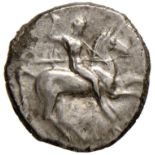 Greek coins - MONETE GRECHE CALABRIA Taranto  – Didramma – Cavaliere a d. - R/ Taras su delfino a s.