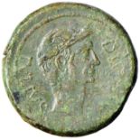 Roman coins Empire - Ottaviano - Asse (38 a.C.) Testa a d. – R/ Testa laureata a d. di Cesare –