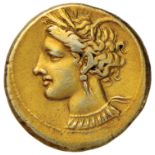 Greek coins - ZEUGITANIA Cartagine Statere (290-280 a.C.) Testa di Tanit a s. - R/ Cavallo stante