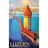 Plakate - - Landolt, Otto. Luzern. Luzern, C. J. Bucher AG, 1936. 102 x 64 cm. Auf Japan, sonst sehr