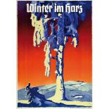 Plakate - - Wiertz, Jupp. Winter im Harz. Braunschweig, Landesverkehrsverband Harz e.V., um 1935. 84