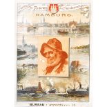 Plakate - - Hamburg. Signiert "F.S.". Ohne Ort, Mühlmeister und Johler, um 1900. 78 x 59 cm. Mit