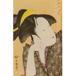 Asien - Japan - - Shibui, Kiyoshi. Utamaro. Mit 1 Original-Farbholzschnitt und 1 kleinem, montierten