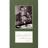 Bauhaus - - Gropius, Walter. Eigenhändige Signatur mit Zusatz "Cambridge / Mass / 1963", montiert