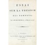 Mathematik - - Legendre, A. M. Essai sur la théorie des nombres. Mit 12 mathematischen Tafeln auf 28