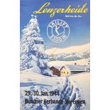Plakate - - Heinze, K. Lenzerheide. Luzern, C. J. Bucher AG, 1944. 100 x 64 cm.Sehr guter Zustand.