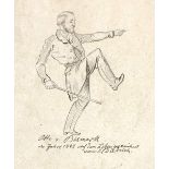 Genre - Karikatur - - Diedrich, C. Otto von Bismarck im Jahre 1849, nach dem Leben gezeichnet von C.