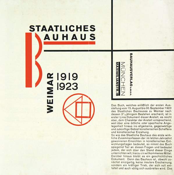 Bauhaus - - Moholy-Nagy, Laszló. Staatliches Bauhaus Weimar 1919-1923. Subskriptions-Prospekt. (