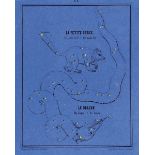 Astronomie - - Astronomischer Bilder-Atlas. 30 lithographierte, gestanzte blaue Kartontafeln mit