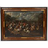 TABLEAU A "SCENE DE BATAILLE" XVIIè
Huile sur toile encadrée représentant un combat de cavaliers