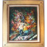 BOUQUET DE FLEURS MULTICOLORES
Huile sur toile.
Signé au bas à droite Falcucci (1900-1989)
H :