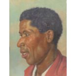 TABLEAU "PORTRAIT D'HOMME DE COULEUR"
Huile sur carton.
Epoque XXème siècle 1940/50
H : 35 x L :