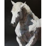 TABLEAU "PERCHERON 3/4 " DE GILLES CAPTON Huile sur toile de lin. 162 x 130 cm