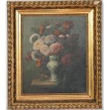 TABLEAU "BOUQUET DE FLEURS" Huile sur toile encadrée représentant un bouquet de fleurs dans un