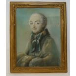 TABLEAU "PORTRAIT D'HOMME DE QUALITE" Pastel sur papier, encadré sous verre. Ecole française dans le