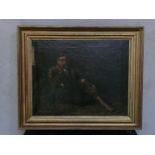 TABLEAU "LE JEUNE CIREUR DE CHAUSSURES" XIXè Huile sur toile Epoque XIXème siècle 33 x 41 cm