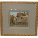 PASTEL "MAISONS A COLOMBAGES" de Charles Salomon KOECHLIN Pastel sur papier, monogrammé CSK Epoque