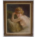 PASTEL "NU FEMININ" Pastel marouflé sur toile Epoque Début Xxème siècle 81 x 65,5 cm
