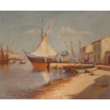 TABLEAU "MARTIGUES" DE LERVERT Xxè Epoque Xxème siècle 73 x 72,5 cm