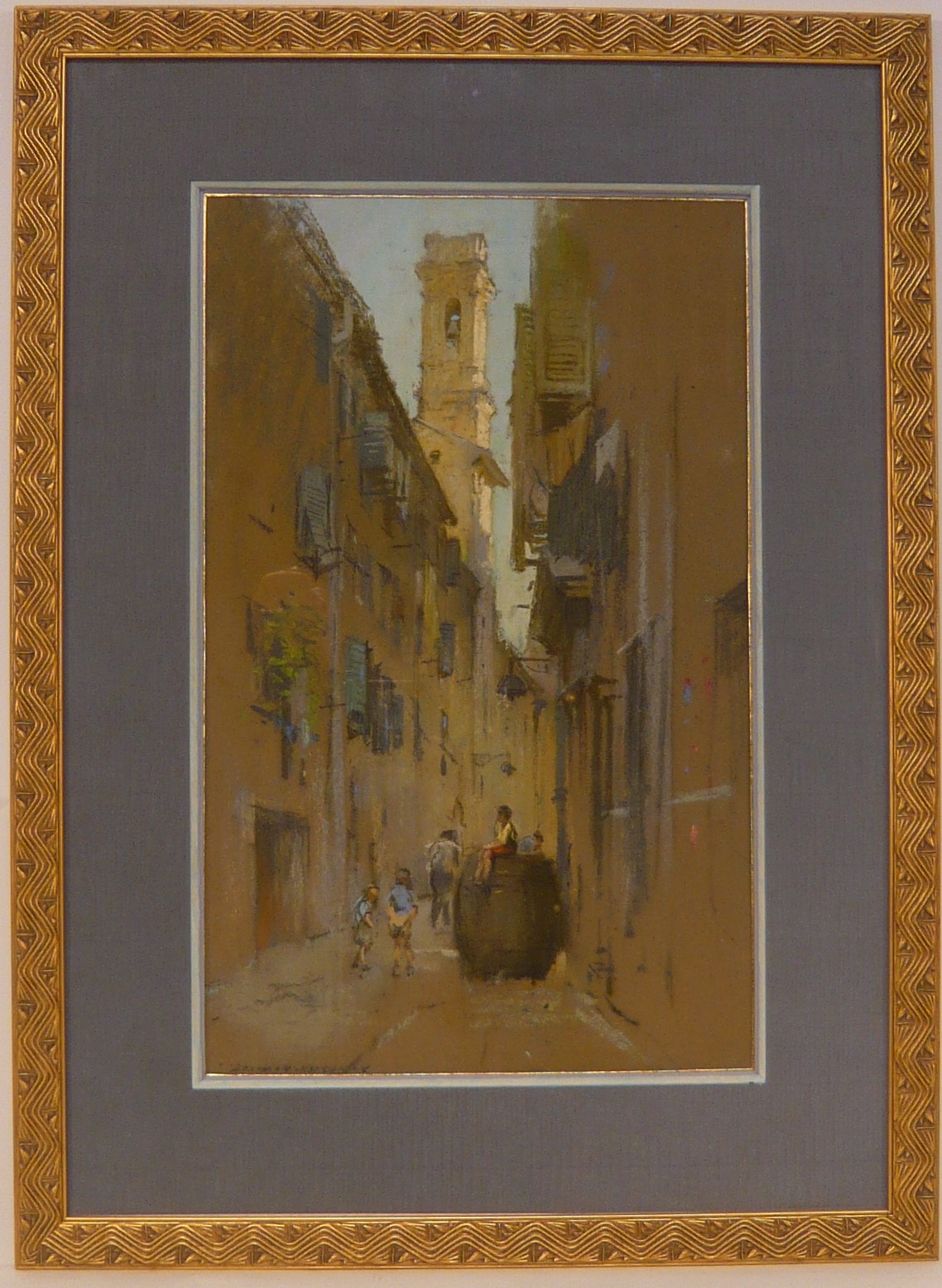 PASTEL "RUE DE VILLAGE" de Charles Salomon KOECHLIN Pastel sur papier, signé Epoque Début Xxème