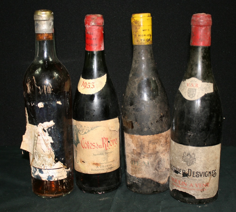 VARIOUS WINES - four old bottles to incl
