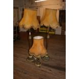 LAMPS - A collection of matching brass a