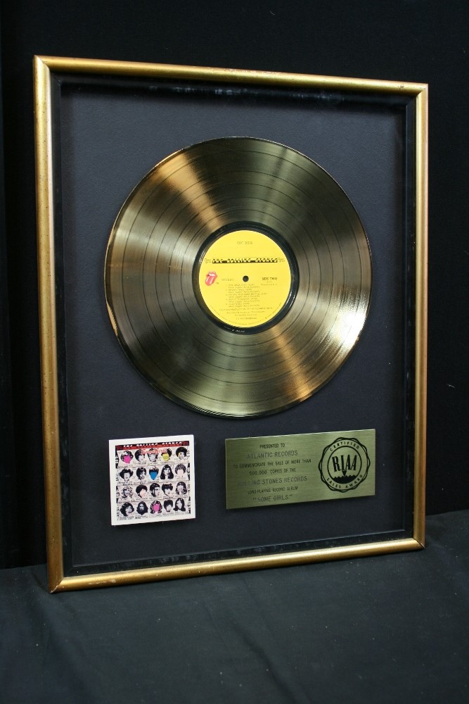 ROLLING STONES - RIAA gold award present