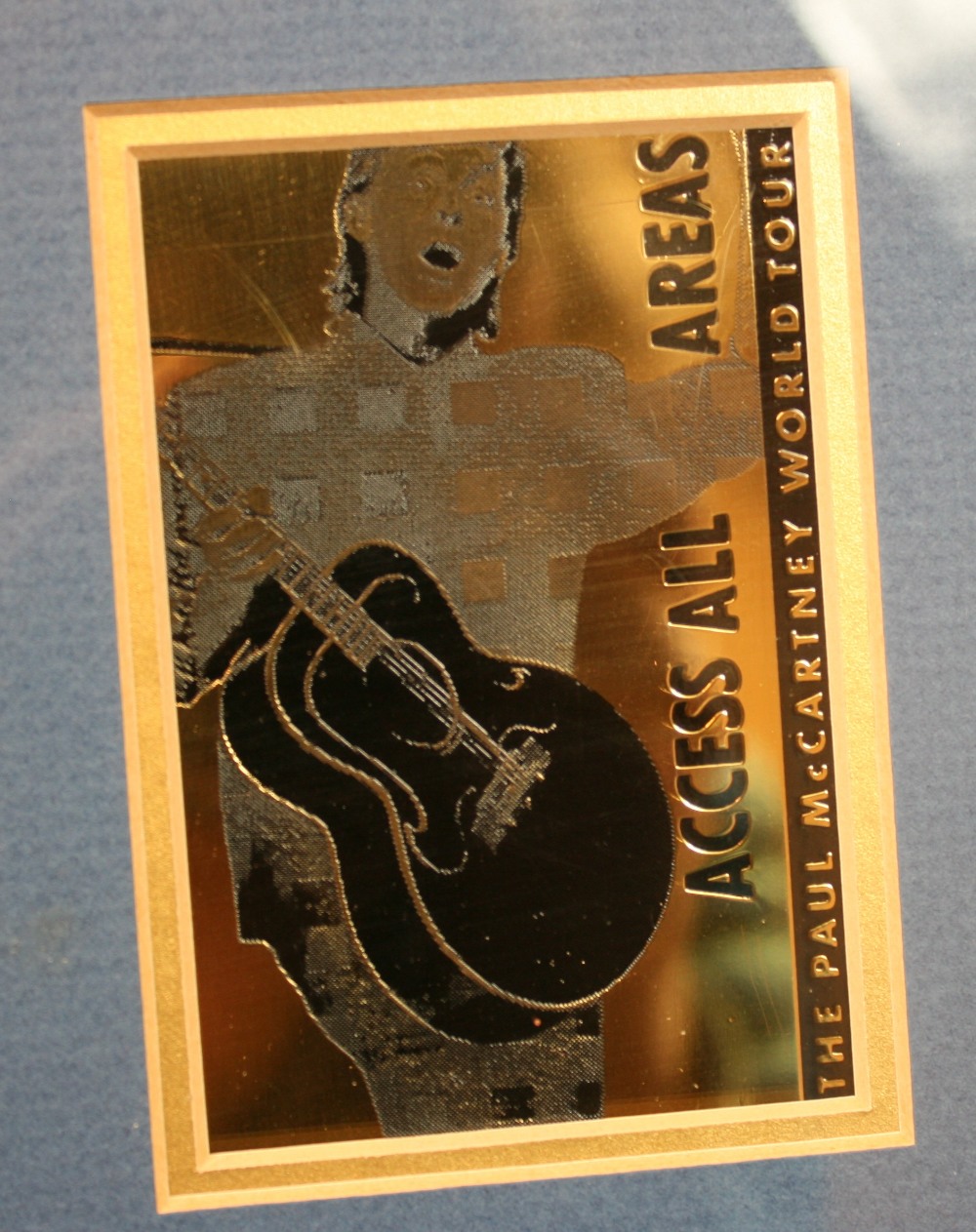 PAUL MCCARTNEY - tour award for the "Acc - Image 3 of 3
