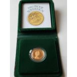 1980 PROOF SOVEREIGN - 22ct gold full sovereign with original box and certificate