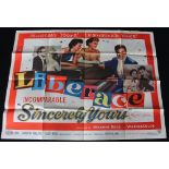 SINCERELY YOURS - LIBERACE - an original UK quad film poster. Ex cond (folded).