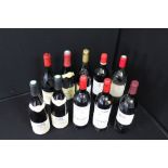 RED WINE - FRENCH - 10 bottles to include 2 bottles of Mouton Cadet 1987 (75cl),