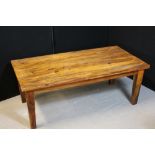 COFFEE TABLE - a dark wood coffee table, measuring 48"x18"x24".