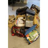 TOOLS - A mixed lot of unused and used hand tools, tool bags and boxes, socket sets,