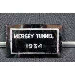 MERSEY TUNNEL - A Pilkington glass presentation tile to commemorate the opening of the Mersey