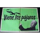 HITCHCOCK - VIENE LOS PAJAROS (THE BIRDS) - an original Spanish 1963 advance teaser poster. 27"x18".