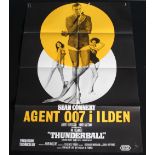 JAMES BOND - THUINDERBALL, Original Danish 1 sheet film poster, small tears.