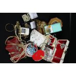 COSTUME JEWELLERY AND STORAGE - a collection of jewellery and storage boxes to include a Design