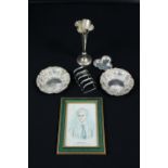 SILVER - A collection of silver items (5) to include a silver epergne (London 1909),
