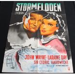 STORMFLODEN (TYCOON) - JOHN WAYNE - Danish original film poster c.1950's. Ex cond (folded).