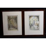 WATERCOLOURS - a pair of watercolours featuring scenes of Italy, signed Allavena.