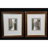 OIL PAINTING - a pair of signed and framed oil paintings of canal scenes (likely Venice) overall