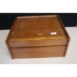 RECORD PLAYER - a Garrard Type A Mark II record player. Wooden case that has minor wear.