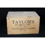 VINTAGE PORT - twelve bottles of Taylor's 1977 port in unopened original case.