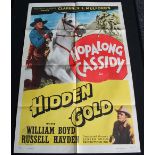 WESTERN - HIDDEN GOLD HOPALONG CASSIDY- Original US 1 sheet film poster. Ex cond (folded).