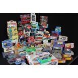 BOXED CARS - A selection in 3 boxes of 1980's boxed cars, various makers Corgi, Maisto, del Prado,