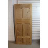 DOORS - a collection of matching heavy wooden doors x3, possibly Victorian measuring 80"x33".