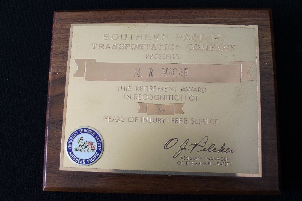 SOUTHERN PACIFIC MEMORABILIA - a collection of Southern Pacific memorabilia relating to Mack McCam, - Image 2 of 3