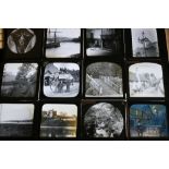 VICTORIAN PHOTOGRAPHIC GLASS SLIDES - a collection of two boxes of Victorian photographic glass