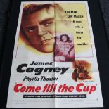 THILLER - Come Fill the Cup, James Cagney original US film poster.  1 sheet. Ex cond (folded).