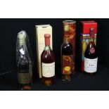 COGNAC - 4 bottles of XO Cognac to include Guerbe Premier Cru de Cognac (70cl) boxed,